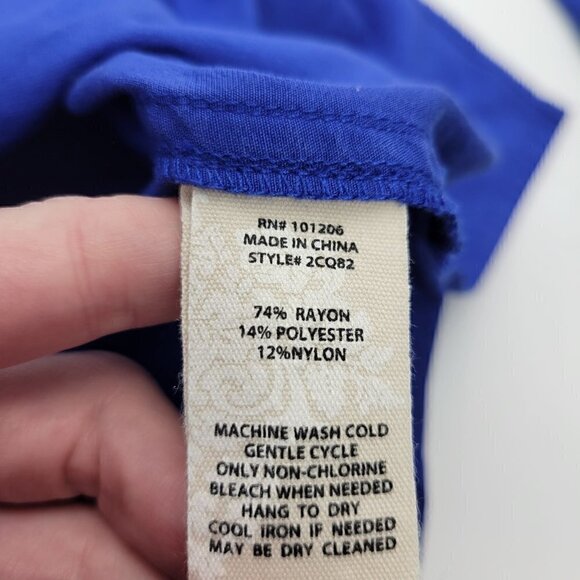 Soft Surroundings Women's Loretta Tunic Top in Electric Blue Long Sleeve Size M - Picture 11 of 13